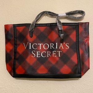 NWT VS red and black checkered tote.